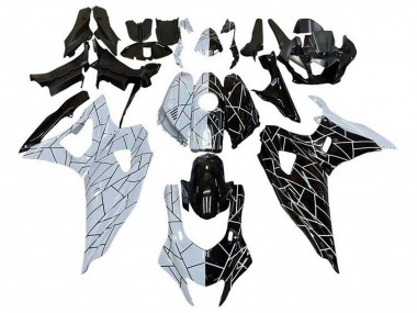 Billigste Yamaha YZF R7 Motorrad Verkleidung 2021-2024 - Weiss Schwarz Geteiltes Streifen