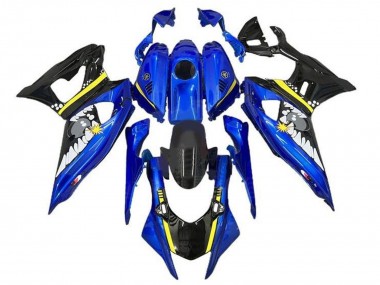 Billigste Yamaha YZF R7 Motorrad Verkleidung 2021-2024 - Blau Schwarz Gelb Hai