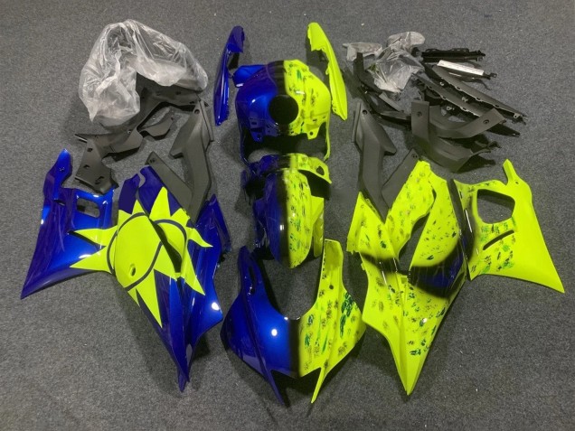 Billigste Yamaha YZF R3/R25 Motorrad Verkleidung 2022-2024 - Gelb Blau
