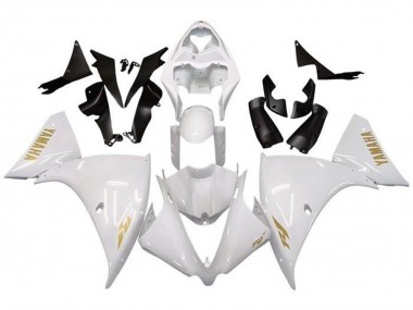 Billigste Yamaha YZF 1000 R1 Motorrad Verkleidung 2009-2011 - Weiss Gold Aufkleber