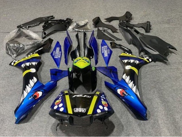 Billigste Yamaha YZF 1000 R1 Motorrad Verkleidung 2015-2019 - Blau Gelb Schwarz Hai