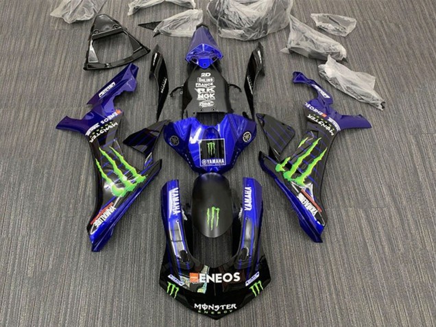 Billigste Yamaha YZF 1000 R1 Motorrad Verkleidung 2015-2019 - Blau Schwarz Monster ENEOS