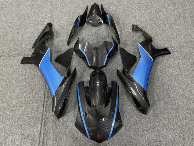 Billigste Yamaha YZF 1000 R1 Motorrad Verkleidung 2015-2019 - Kunst Carbonfaser Hellblau