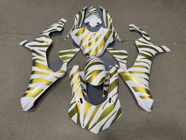 Billigste Yamaha YZF 1000 R1 Motorrad Verkleidung 2015-2019 - Weiss Gold Zebra