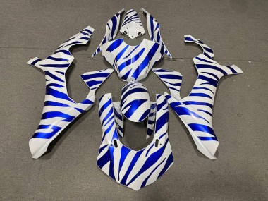 Billigste Yamaha YZF 1000 R1 Motorrad Verkleidung 2015-2019 - Weiss Blau Zebra