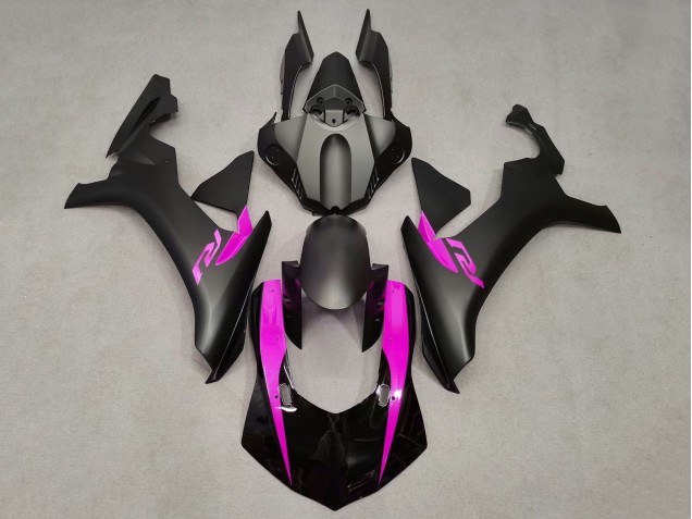 Billigste Yamaha YZF 1000 R1 Motorrad Verkleidung 2015-2019 - Matt Schwarz Glanzendes Schwarz Rosa