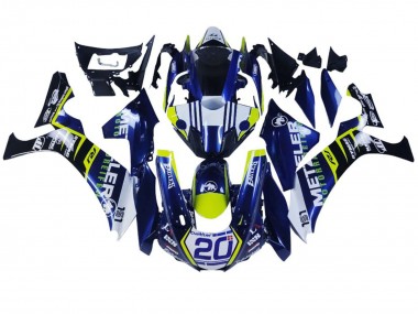 Billigste Yamaha YZF 1000 R1 Motorrad Verkleidung 2020-2025 - Weiss Blau Gelb Schwarz