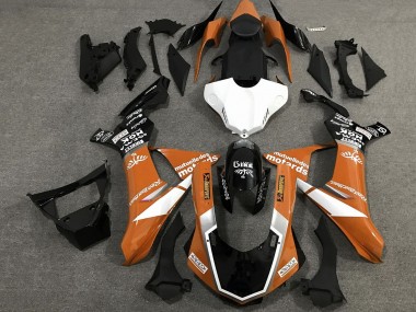 Billigste Yamaha YZF 1000 R1 Motorrad Verkleidung 2020-2025 - Orange Weiss Glanzendes Schwarz Sam