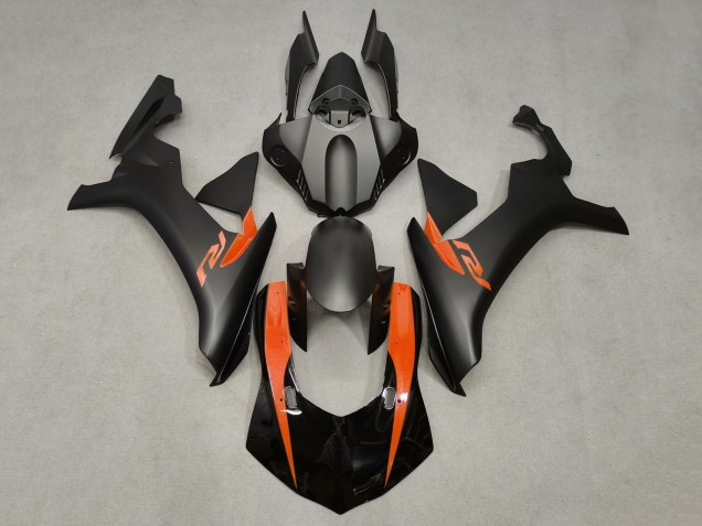 Billigste Yamaha YZF 1000 R1 Motorrad Verkleidung 2020-2025 - Glanzendes Schwarz Matt Schwarz Orange