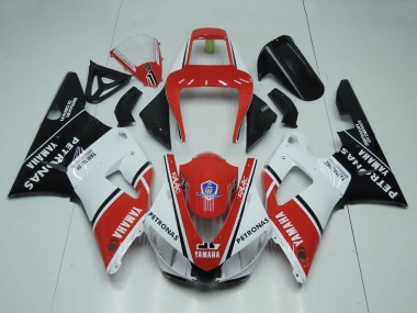 Billigste Yamaha YZF 1000 R1 Motorrad Verkleidung 1998-1999 - Rot Weiss Glanzendes Schwarz Petronas Yamalube