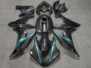 Billigste Yamaha YZF 1000 R1 Motorrad Verkleidung 2004-2006 - Carbonfaser Stil Blau Grun Grun