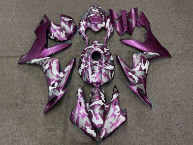 Billigste Yamaha YZF 1000 R1 Motorrad Verkleidung 2004-2006 - Hellviolett Weiss Grau Camouflage