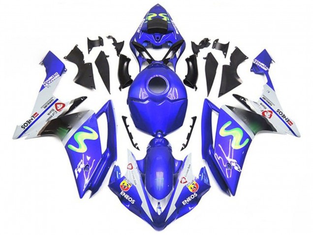 Billigste Yamaha YZF 1000 R1 Motorrad Verkleidung 2007-2008 - Blau Weiss Grun ENEOS