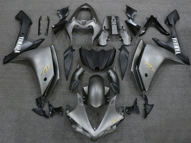 Billigste Yamaha YZF 1000 R1 Motorrad Verkleidung 2007-2008 - Dunkel Silber Matt Schwarz