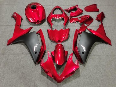 Billigste Yamaha YZF 1000 R1 Motorrad Verkleidung 2007-2008 - Rot Matt Schwarz