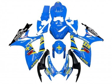 Billigste Suzuki GSXR 600 / GSXR 750 Motorrad Verkleidung 2006-2007 - Blau Gelb Schwarz Rizla