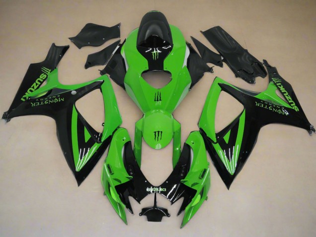 Billigste Suzuki GSXR 600 / GSXR 750 Motorrad Verkleidung 2006-2007 - Grun Schwarz Monster