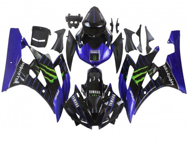 Billigste Yamaha YZF R6 Motorrad Verkleidung 2006-2007 - Blau Schwarz Grun Monster