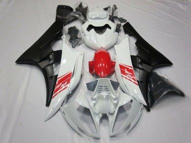 Billigste Yamaha YZF R6 Motorrad Verkleidung 2006-2007 - Weiss Rot Matt Schwarz