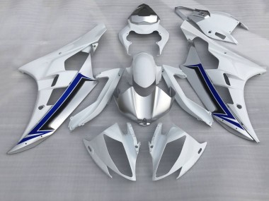 Billigste Yamaha YZF R6 Motorrad Verkleidung 2006-2007 - Weiss Silber Blau Schwarz