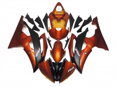 Billigste Yamaha YZF R6 Motorrad Verkleidung 2008-2016 - Orange Matt Schwarz