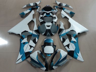 Billigste Yamaha YZF R6 Motorrad Verkleidung 2008-2016 - Weiss Blau Grau Schwarz Camouflage