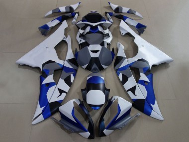Billigste Yamaha YZF R6 Motorrad Verkleidung 2008-2016 - Weiss Blau Grau Camouflage