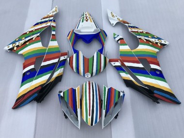 Billigste Yamaha YZF R6 Motorrad Verkleidung 2008-2016 - Weiss Blau Grun Gelb Rot Regenbogen Streifen