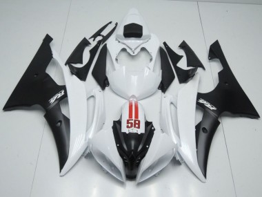 Billigste Yamaha YZF R6 Motorrad Verkleidung 2008-2016 - Weiss Rot Matt Schwarz 58