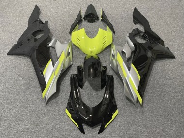 Billigste Yamaha YZF R6 Motorrad Verkleidung 2017-2025 - Grau Neon Gelb Glanzendes Schwarz