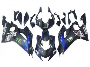 Billigste Yamaha YZF R6 Motorrad Verkleidung 2017-2023 - Blau Schwarz Kunst Carbonfaser Grun Monster