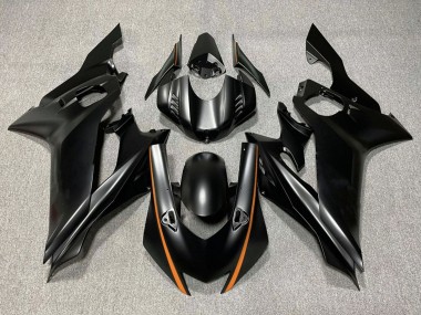 Billigste Yamaha YZF R6 Motorrad Verkleidung 2017-2025 - Matt Schwarz Orange