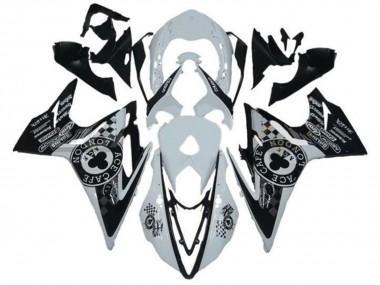 Billigste Triumph Daytona 675 Triple Motorrad Verkleidung 2013-2016 - Weiss Glanzendes Schwarz Cafe London