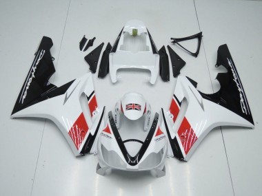 Billigste Triumph Daytona 675 Triple Motorrad Verkleidung 2006-2008 - Weiss Rot Glanzendes Schwarz
