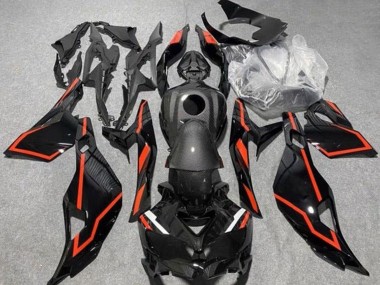 Billigste Kawasaki ZX4R ZX-4RR Motorrad Verkleidung 2019-2025 - Kunst Carbonfaser Schwarz Rot