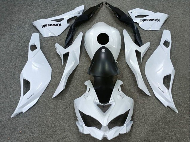 Billigste Kawasaki ZX4R ZX-4RR Motorrad Verkleidung 2019-2025 - Weiss Matt Schwarz