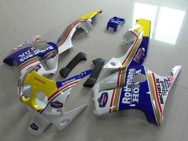 Billigste Honda CBR250RR MC19 Motorrad Verkleidung 1988-1989 - Weiss Gelb Blau Rothmans