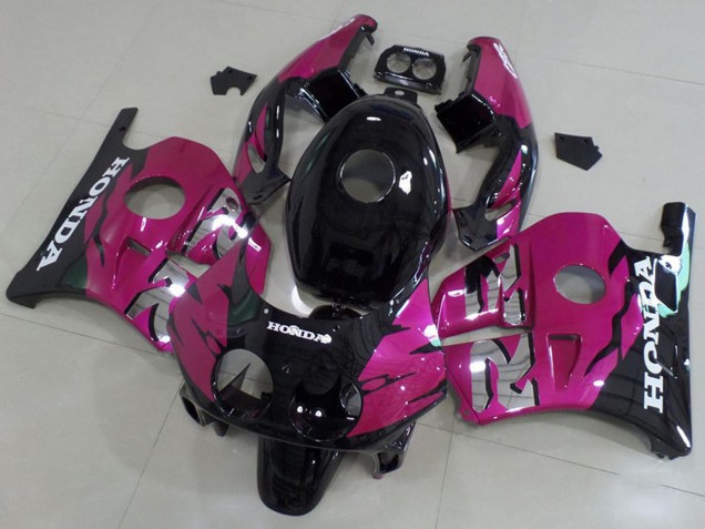 Billigste Honda CBR250RR MC22 Motorrad Verkleidung Kit 1990-1998 - Rosa Glanzendes Schwarz