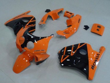 Billigste Honda CBR250RR MC22 Motorrad Verkleidung 1990-1998 - Orange Glanzendes Schwarz