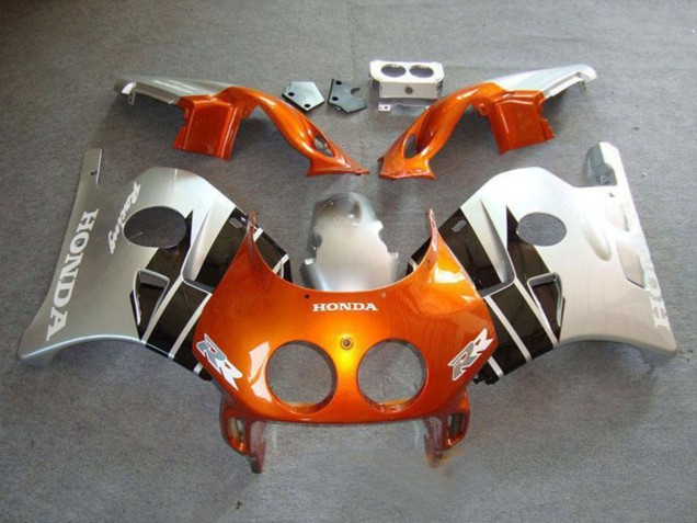 Billigste Honda CBR250RR MC22 Motorrad Verkleidung 1990-1998 - Silber Orange Glanzendes Schwarz