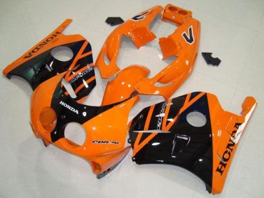 Billigste Honda CBR250RR MC22 Motorrad Verkleidung 1990-1998 - Orange Glanzendes Schwarz