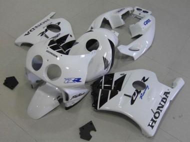 Billigste Honda CBR250RR MC22 Motorrad Verkleidung 1990-1998 - Weiss Glanzendes Schwarz