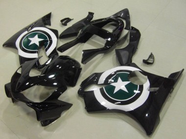 Billigste Honda CBR600 F4i Motorrad Verkleidung 2001-2003 - Weiss Glanzendes Schwarz Stern