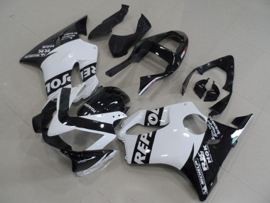 Billigste Honda CBR600 F4i Motorrad Verkleidung 2001-2003 - Weiss Glanzendes Schwarz Repsol