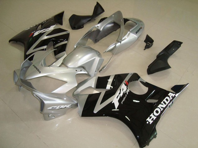 Billigste Honda CBR600 F4i Motorrad Verkleidung 2004-2007 - Silber Glanzendes Schwarz
