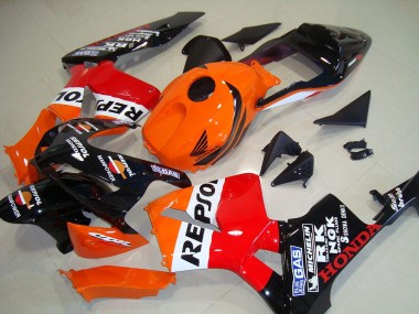 Billigste Honda CBR600RR Motorrad Verkleidungen Kit 2003-2004 - Orange Weiss Rot Glanzendes Schwarz Repsol