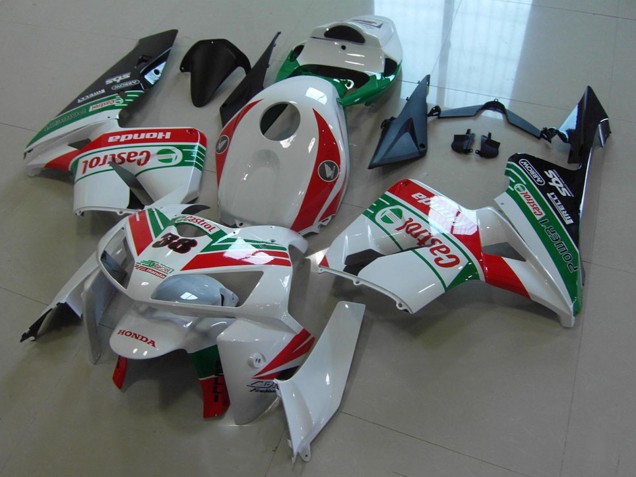 Billigste Honda CBR600RR Motorrad Verkleidung 2005-2006 - Weiss Rot Grun Castrol 38