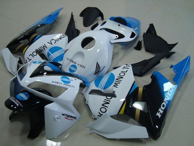 Billigste Honda CBR600RR Motorrad Verkleidung 2005-2006 - Weiss Blau Glanzendes Schwarz Konica Minolta