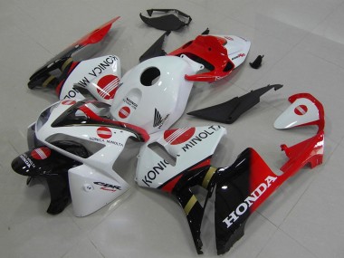 Billigste Honda CBR600RR Motorrad Verkleidung 2005-2006 - Weiss Rot Glanzendes Schwarz Konica Minolta