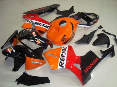 Billigste Honda CBR600RR Motorrad Verkleidung Kit 2005-2006 - Orange Weiss Rot Glanzendes Schwarz Repsol